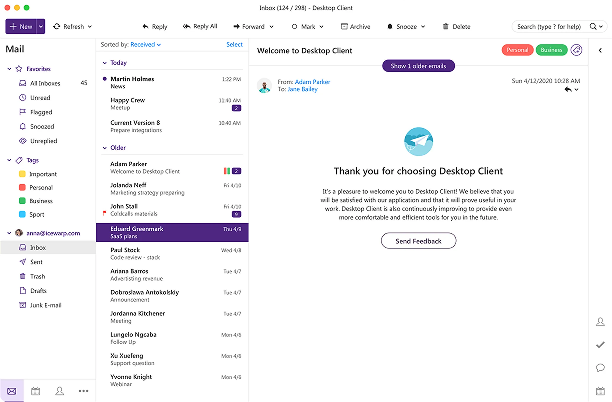 Desktop Client - E-posta Yönetimi